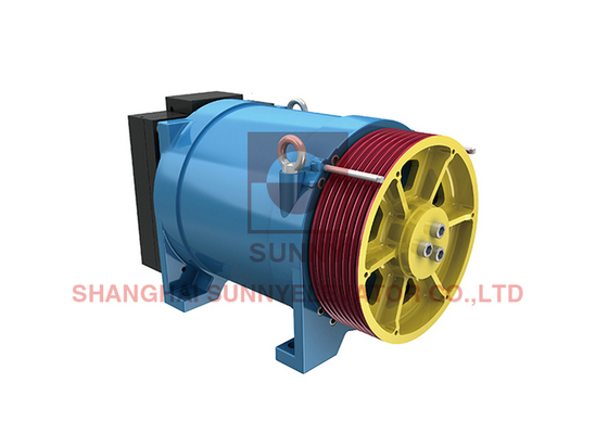 DC110V, 2*1.5A मशीन रूमलेस लिफ्ट के लिए दर्शनीय गियरलेस ट्रैक्शन मशीन