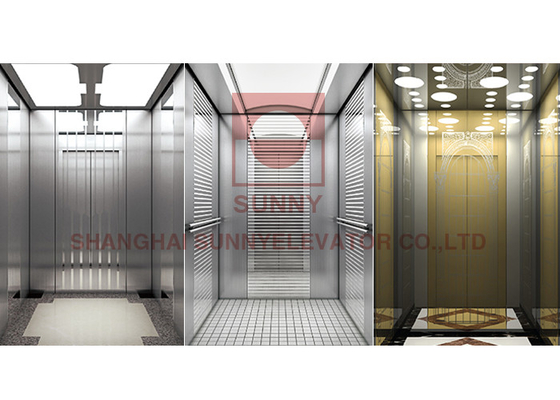 स्टेनलेस स्टील हैंड्रिल के साथ 800 किग्रा रोज़ गोल्डन शानदार एमआरएल यात्री लिफ्ट